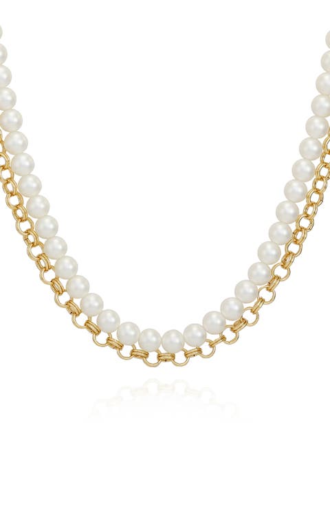 Imitation Pearl Layered Necklace
