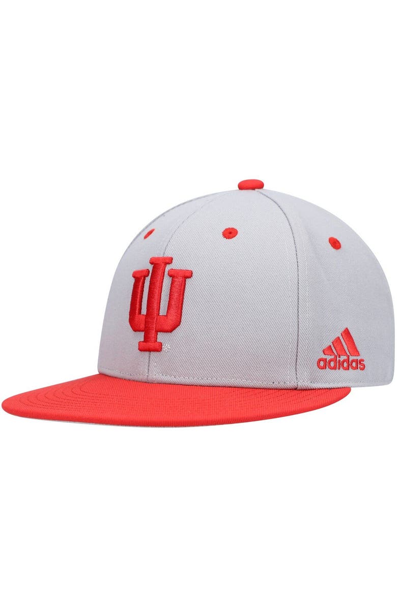 adidas Men's adidas Gray Indiana Hoosiers On-Field Baseball Fitted Hat, Main, color, Gray