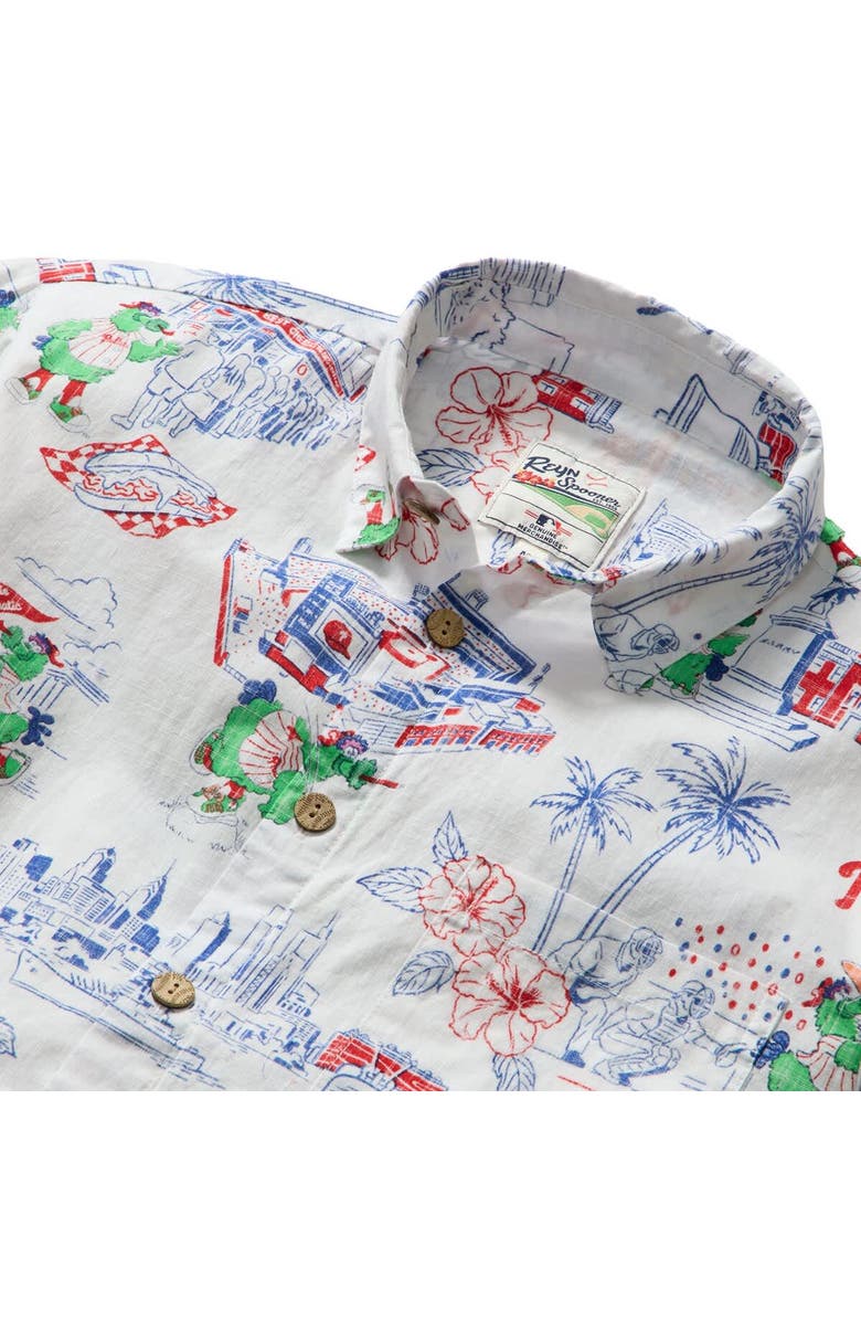 Reyn Spooner Men's Reyn Spooner  White Philadelphia Phillies Scenic Tri-Blend Button-Down Shirt, Alternate, color, White