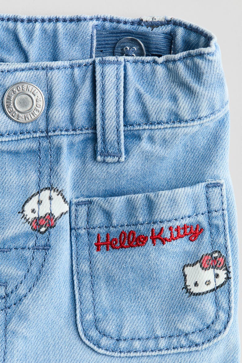 Printed Jeans, Alternate, color, Light denim blue/Hello Kitty