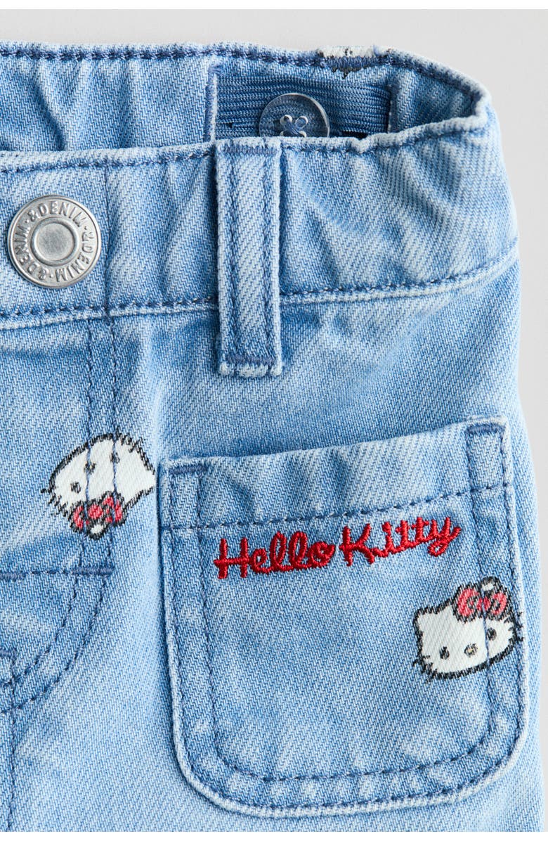H&M Printed Jeans, Alternate, color, Light Denim Blue/Hello Kitty