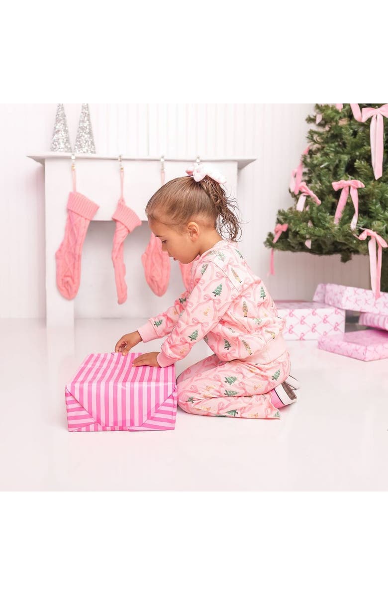 Sweet Wink Nutcracker Trellis Christmas Flare Legging, Alternate, color, Ballet Pink