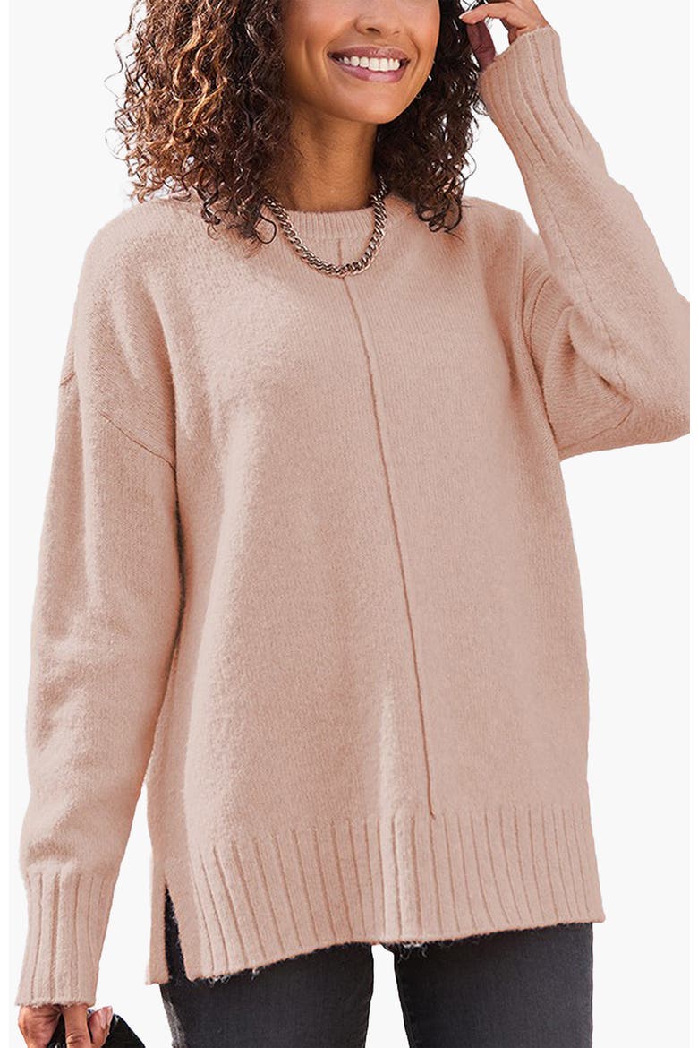 Oversized Basic Sweater, Main, color, Old Rose