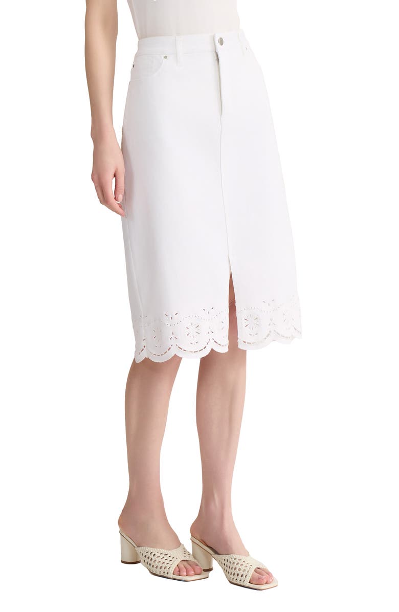 Jones New York Lexington Scallop Hem Skirt, Alternate, color, Soft White
