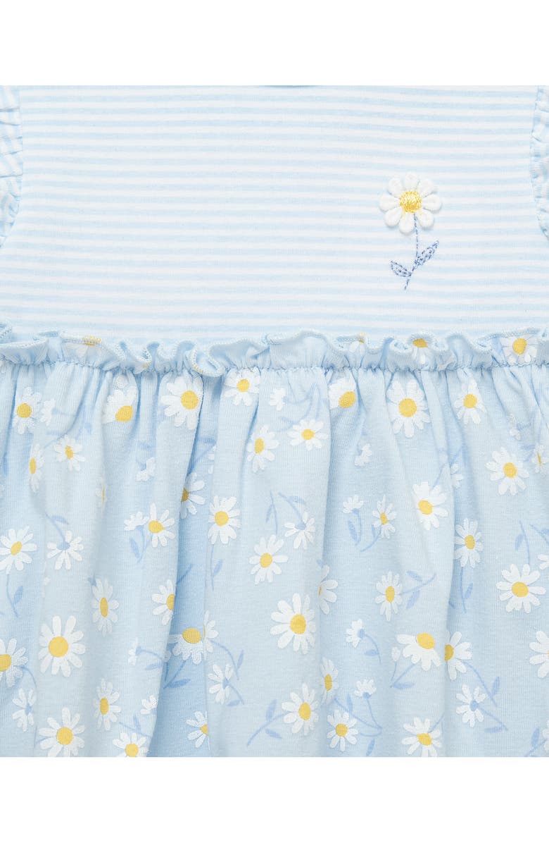 Little Me Daisies Skirted Romper & Headband, Alternate, color, Blue