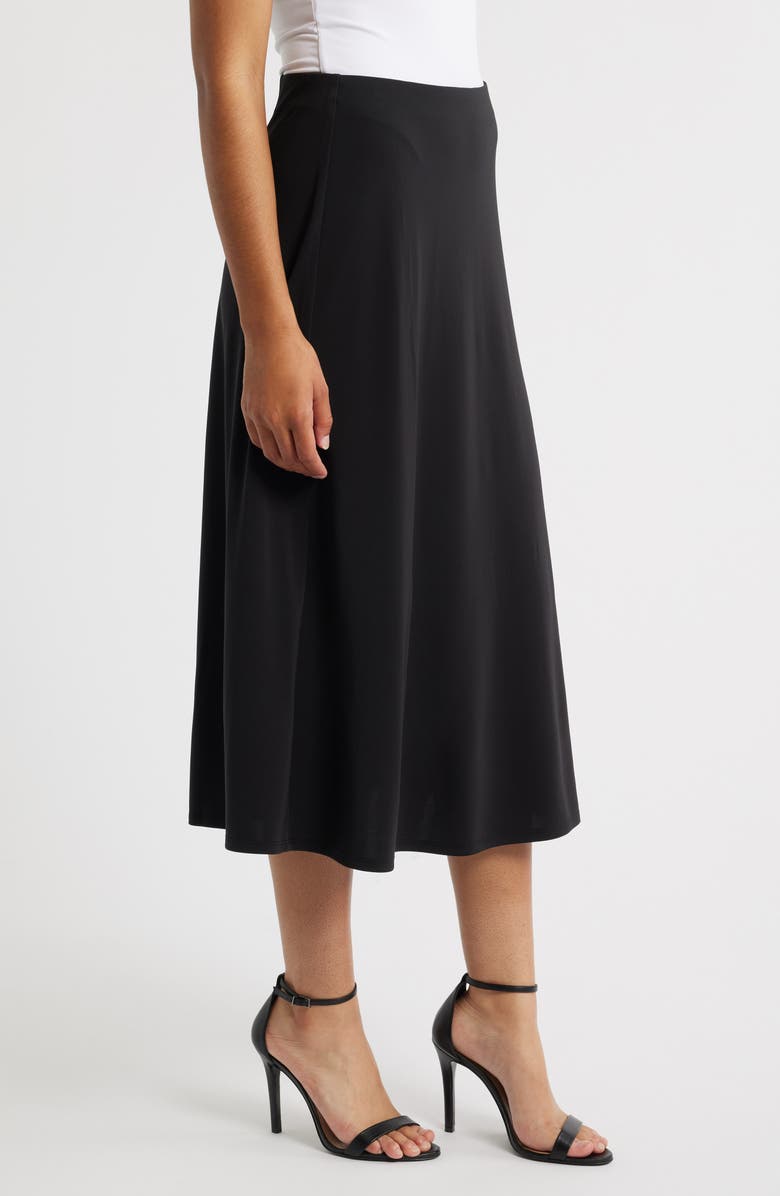 NIC+ZOE Crepe Midi Slip Skirt, Alternate, color, Black Onyx
