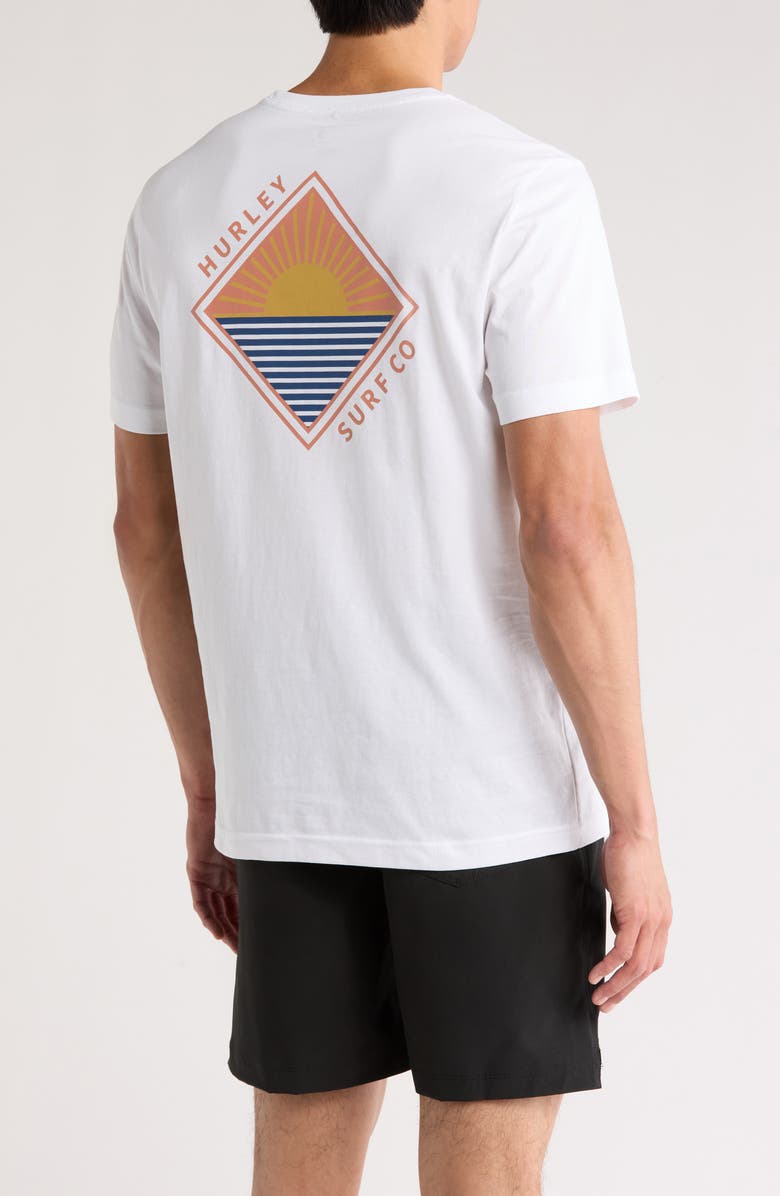 Hurley Diamond Sunrise Cotton Graphic T-Shirt, Alternate, color, White