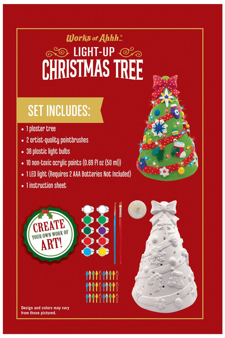 Christmas Tree Light-Up Plaster Kit, Alternate, color, Multicolor