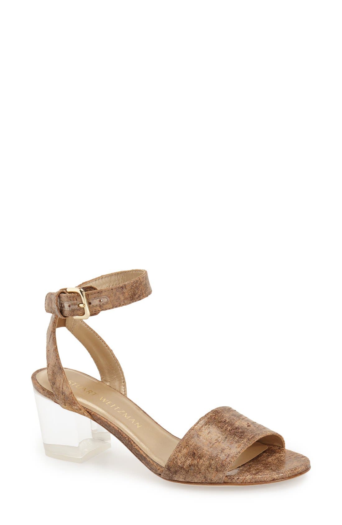 Anklet Sandal, Main, color, ORO CARRARA CORK LEATHER