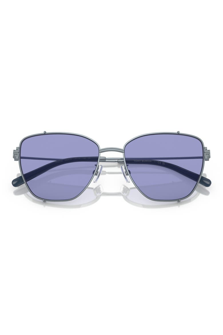 55mm Cat Eye Sunglasses, Alternate, color, SILVER/ AZURE