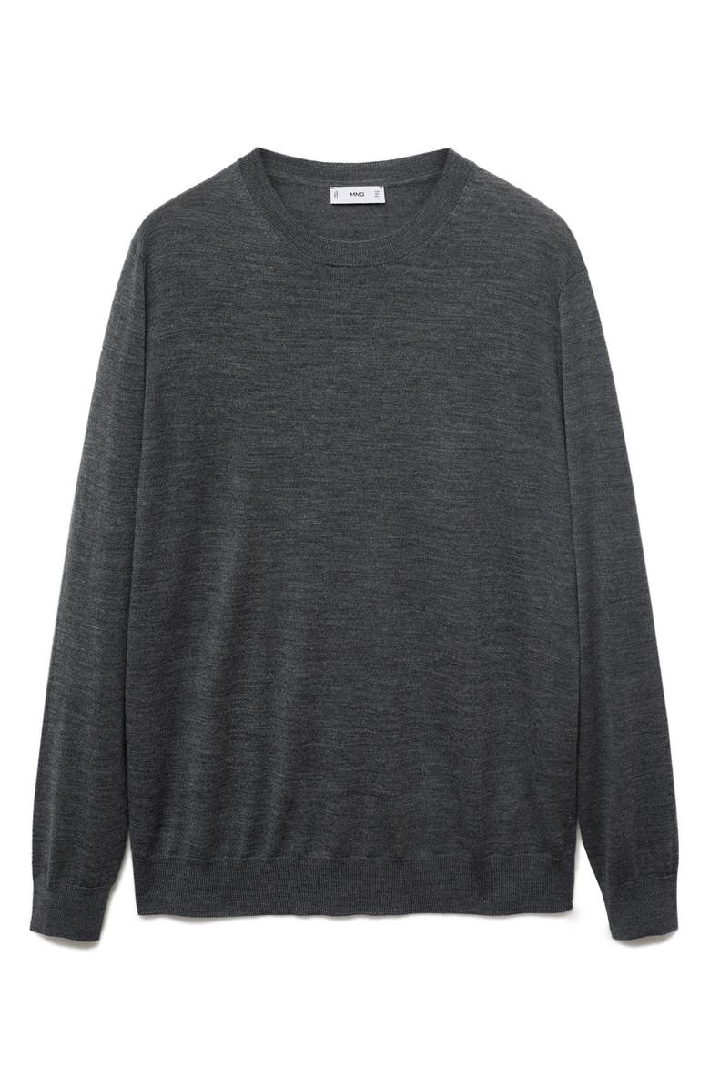 MANGO Crewneck Wool Sweater, Alternate, color, Medium Heather Grey