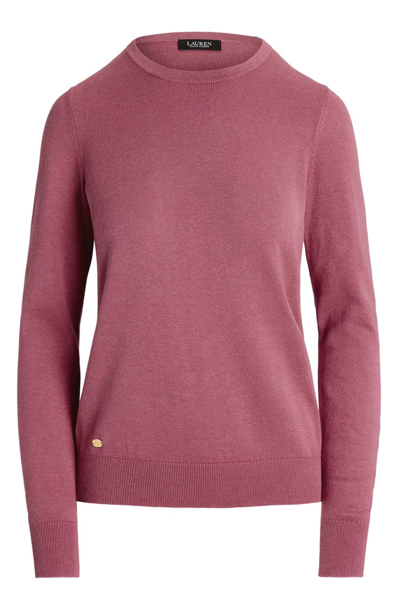 Lauren Ralph Lauren Cotton Blend Sweater, Alternate, color, Rose Blush