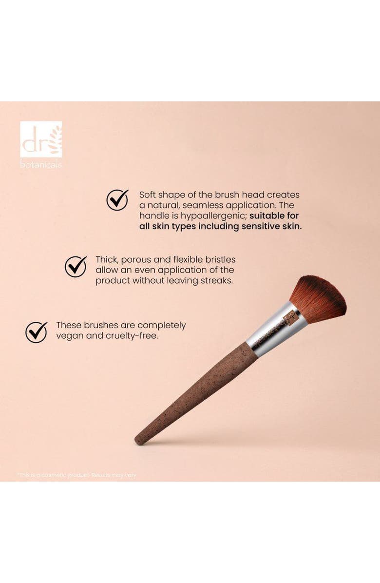 DR BOTANICALS Coffee Ground Blush Brush for Anti-Aging, Brightening, Alternate, color, White