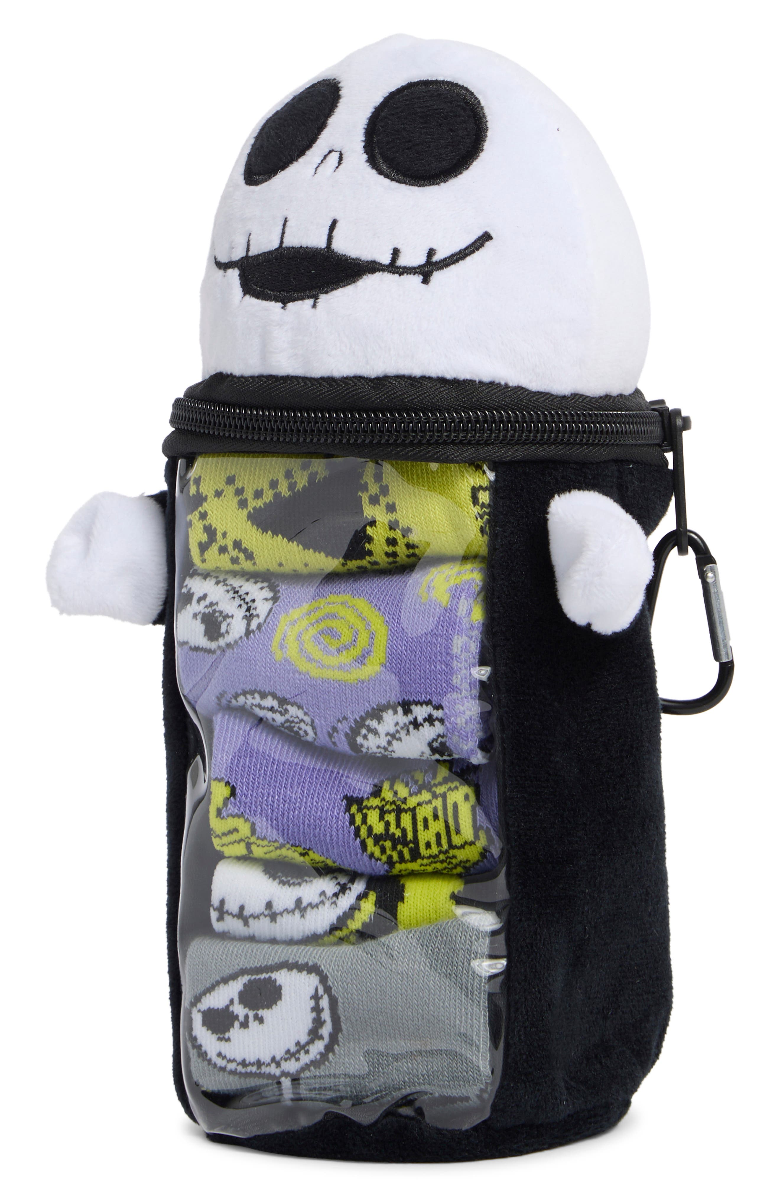 BERKSHIRE FASHIONS Kids' Disney Jack Skellington Assorted 5-Pack Socks with Reusable Pouch