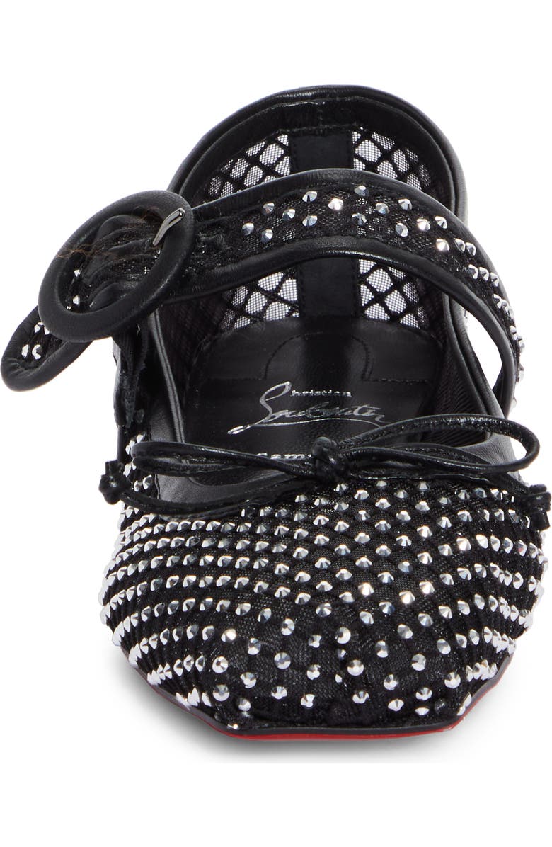 Christian Louboutin Mamastrapitna Crystal Embellished Mesh Flat, Alternate, color,
