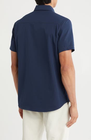 Seersucker Short Sleeve Button-Down Shirt