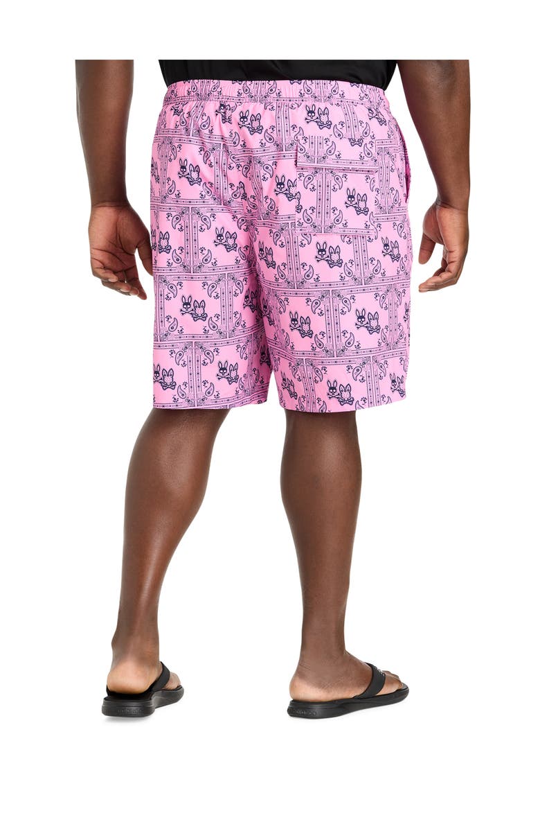 Psycho Bunny Big & Tall Luke Allover Swim Trunks, Alternate, color, Pink