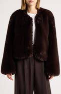 Theory Faux Fur V-Neck Jacket