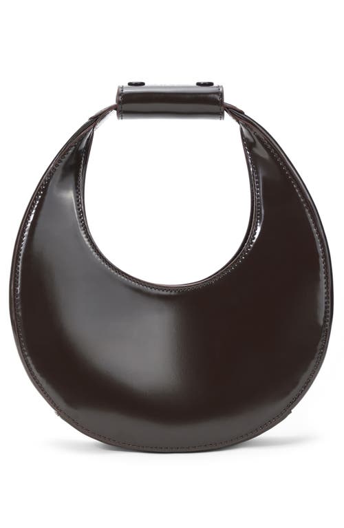 Staud Mini Moon Leather Bag In Brown