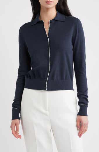 Cotton & Cashmere Blend Tipped Cardigan