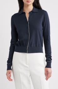 Vince Cotton & Cashmere Blend Tipped Cardigan