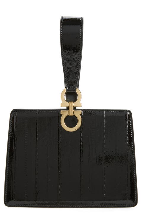 Double Gancio Patent Leather Clutch
