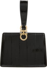 FERRAGAMO Double Gancio Patent Leather Clutch