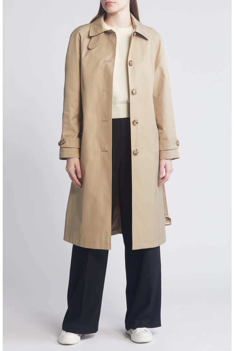 Water Resistant Belted Single Breasted Trench Coat, Alternate, color, BIRCH TAN