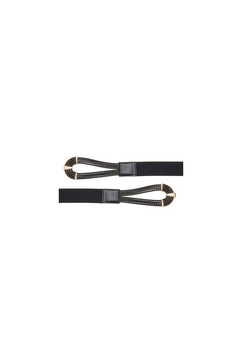 Women's Symmetrical Buckle Waist Belt, Alternate, color, Black