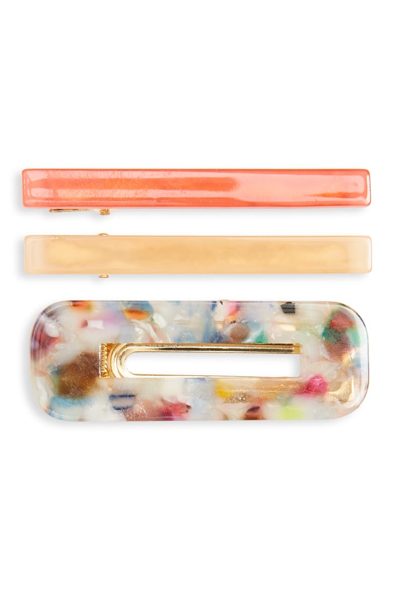 3-Pack Hair Clips, Main, color, PINK COMBO