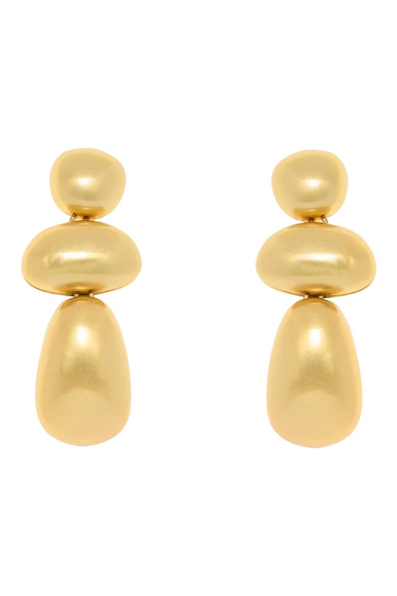 Dinah Dome Drop Earrings, Alternate, color, GOLD TONE