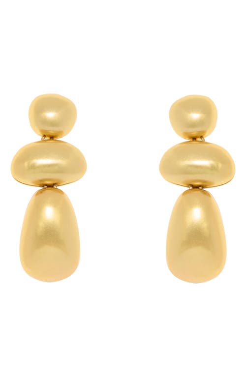 Reiss Gold Dinah Tone Dome Drop Earrings In Gold