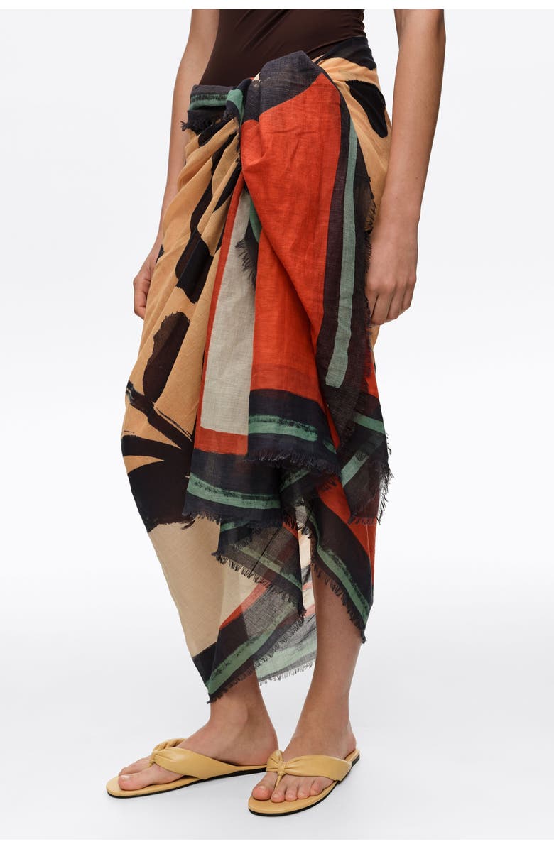 Bimba y Lola Washed Cotton Seashell Sarong, Alternate, color,