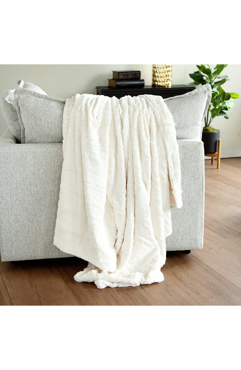 Minky Couture Sorbet Vanilla Blanket, Alternate, color, Cream