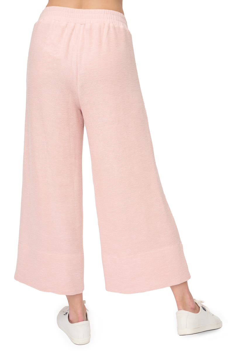 GIBSONLOOK Low-Key Luxe Rib Crop Wide Leg Pants, Alternate, color, Pink Whip