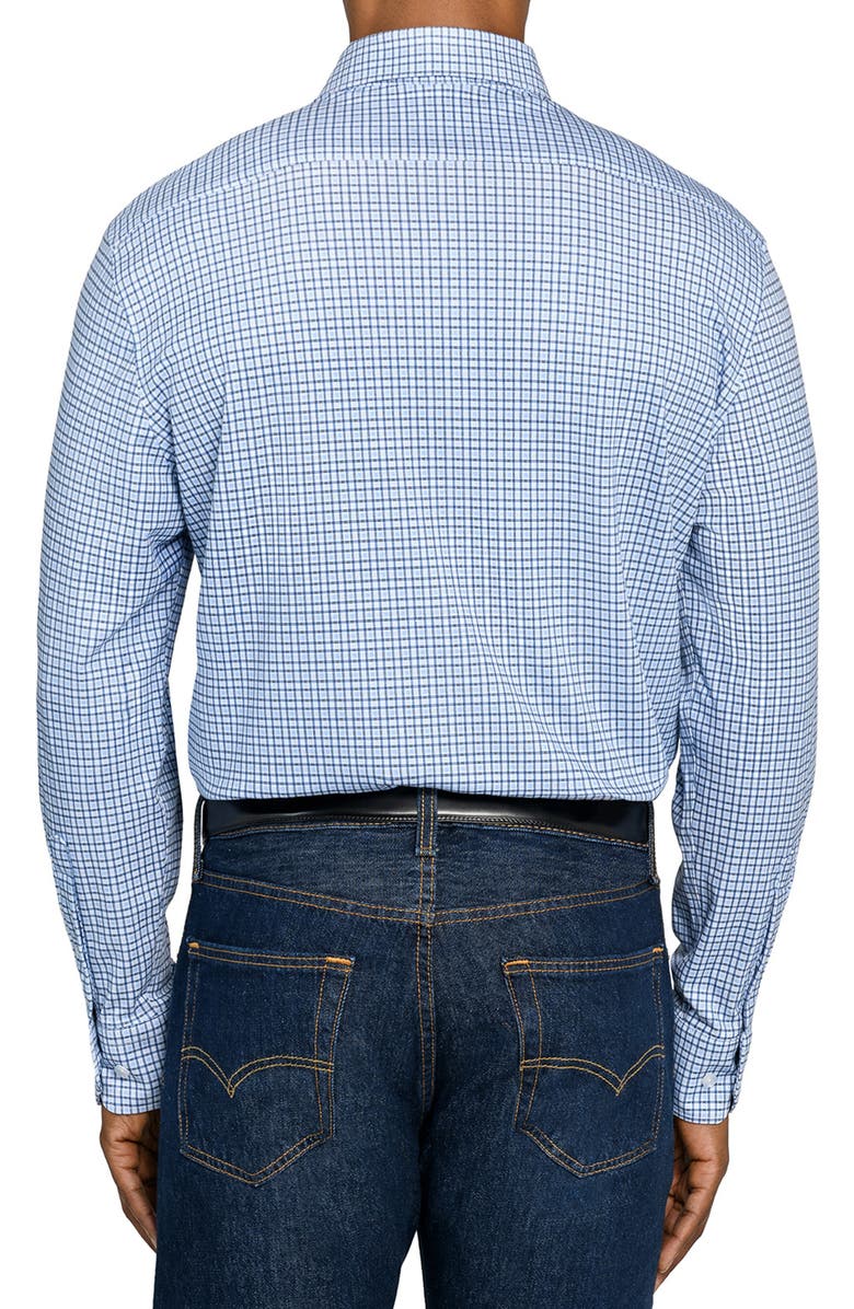 Brooklyn Brigade Plaid Print Knit Long Sleeve Basic, Alternate, color, White/Blue