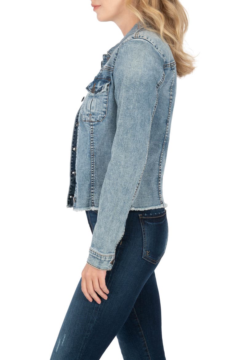 Kara Frayed Denim Jacket, Alternate, color, STANDARD