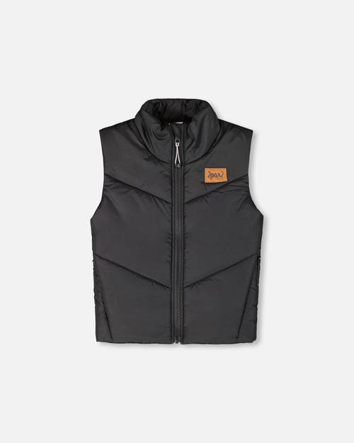 Deux Par Deux Quilted Mid-season Sleeveless Vest In Black