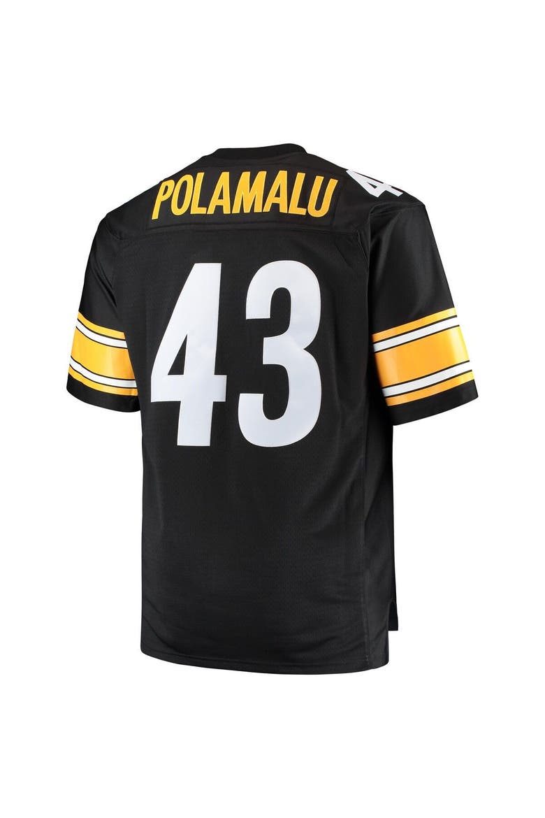 Men's Mitchell & Ness Troy Polamalu Black Pittsburgh Steelers Big & Tall 2005 Retired Player Replica Jersey, Alternate, color, Black