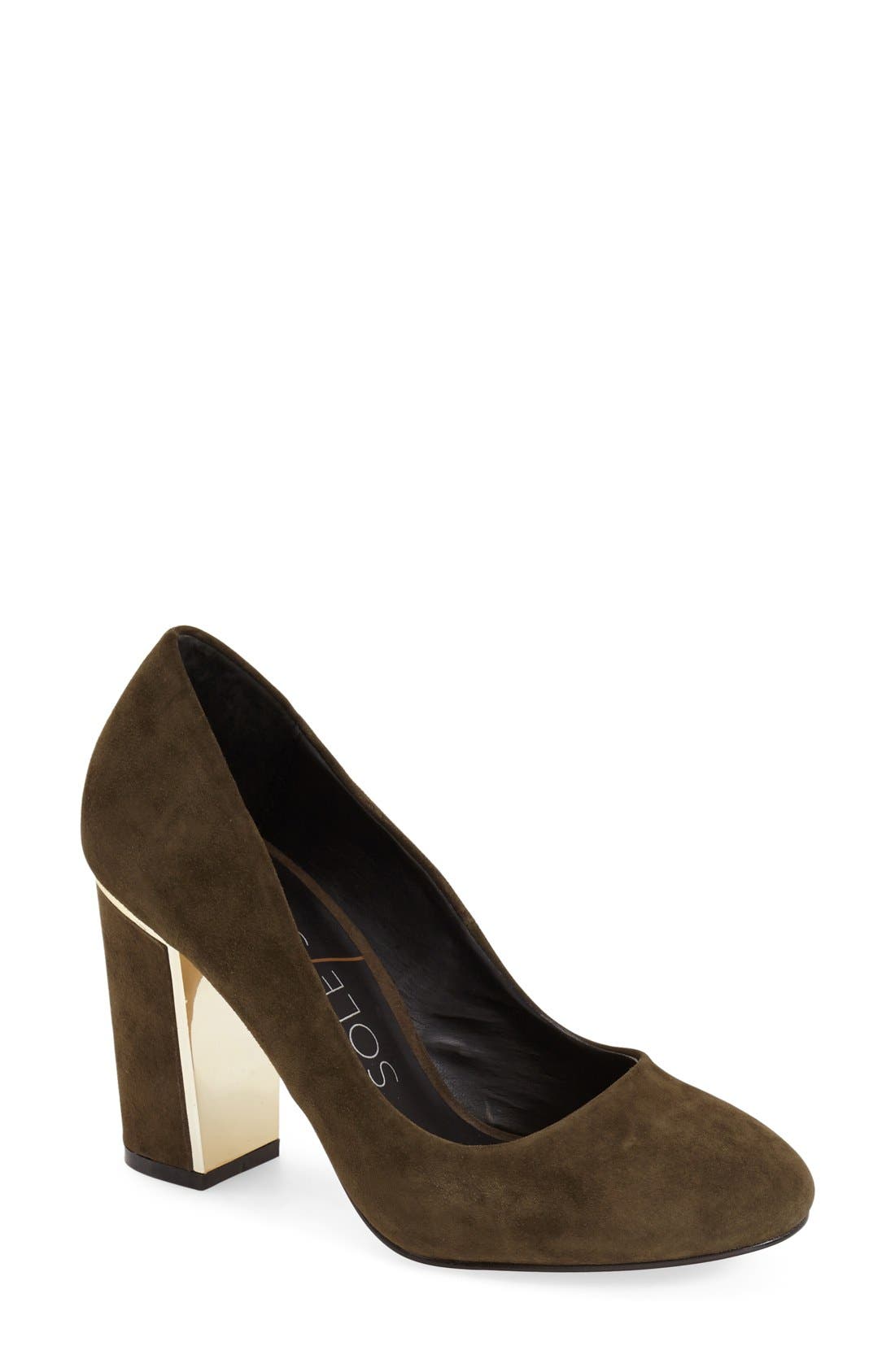 'Calder' Pump, Main, color, OLIVE SUEDE