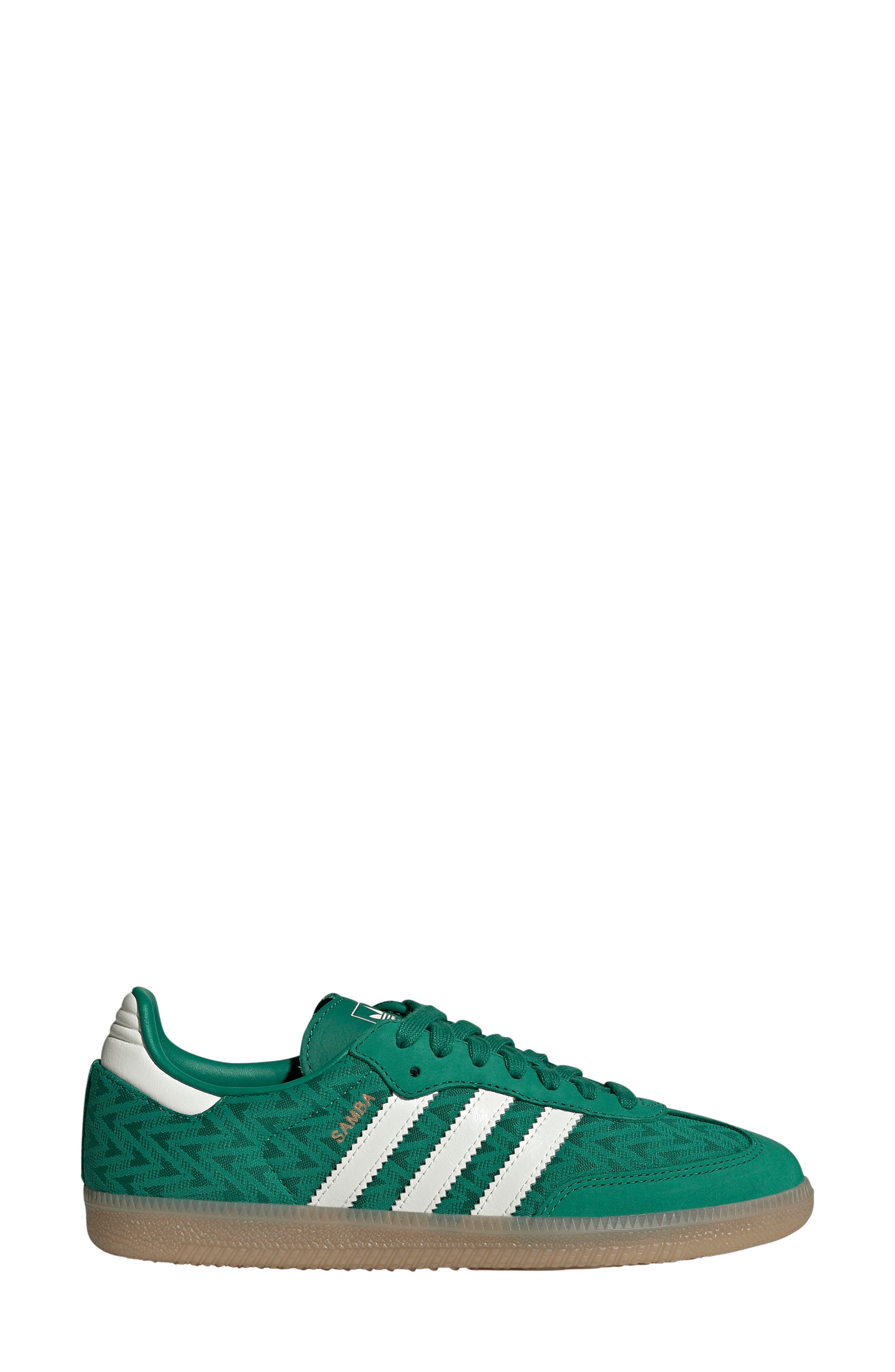 adidas Samba OG Sneaker, Alternate, color, Green/ Off White/ Gold