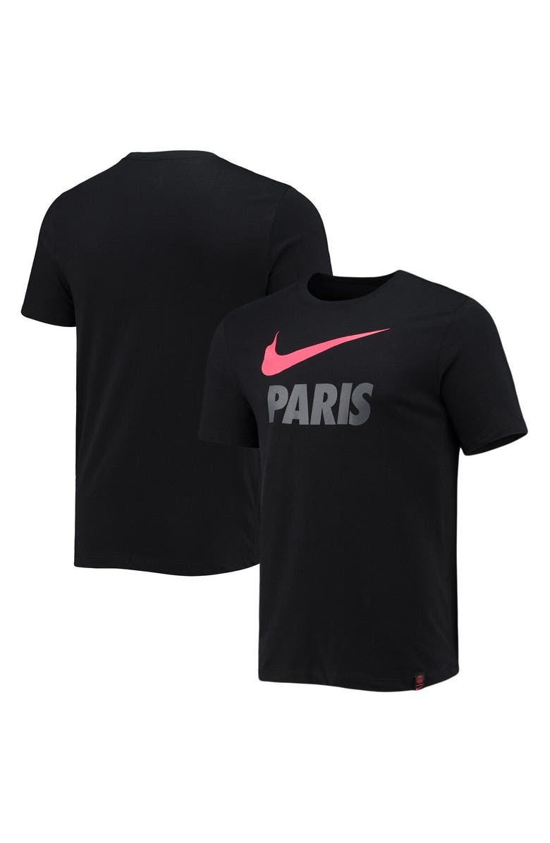 Nike Men's Nike Black Paris Saint-Germain Logo Swoosh Club T-Shirt, Alternate, color, 
