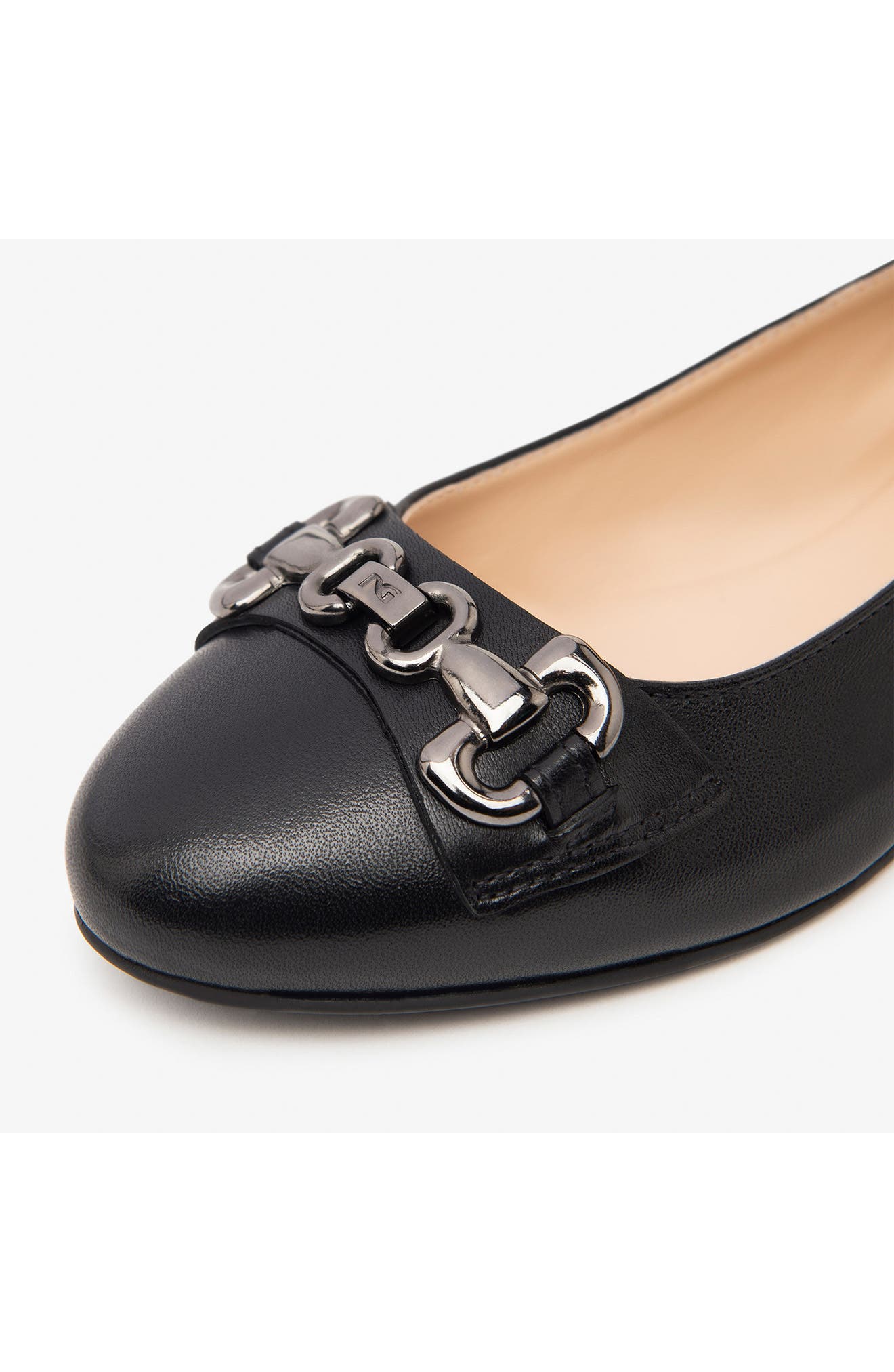 NeroGiardini Horsebit Ballet Flat, Alternate, color, Black