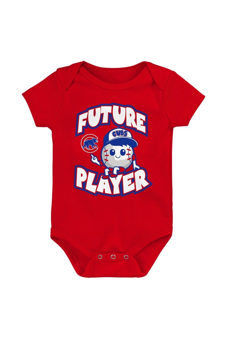 Newborn & Infant Royal/Red/White Chicago Cubs Minor League Player Three-Pack Bodysuit Set, Alternate, color, Royal
