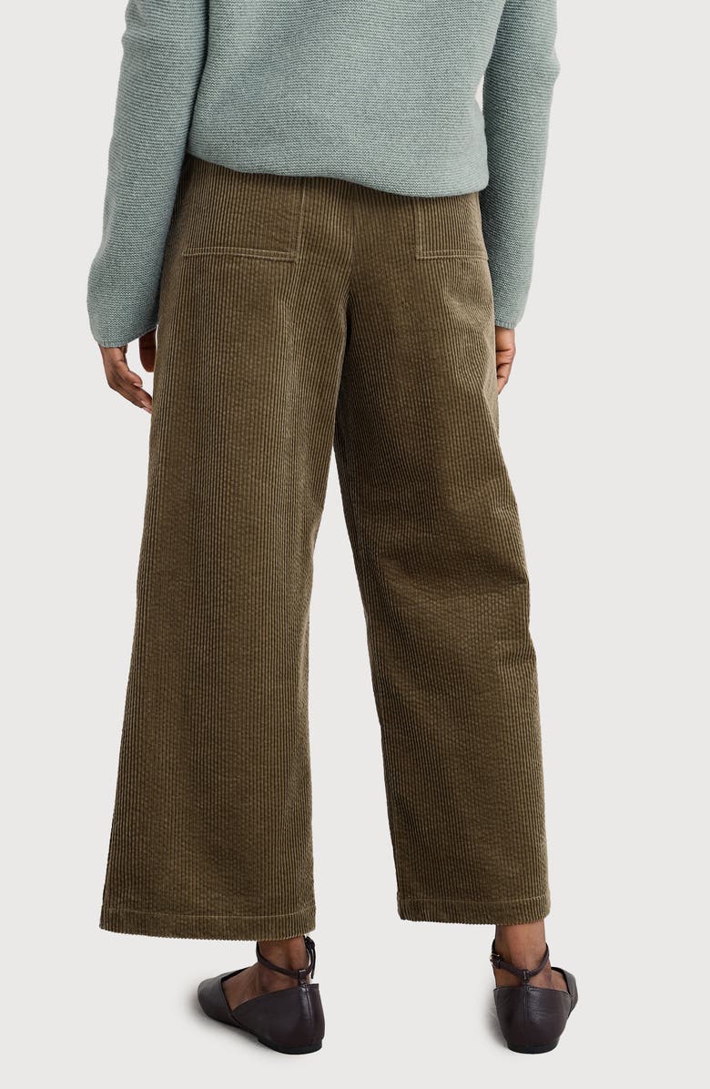 Seasalt Cornwall Asphodel Crop Wide Leg Corduroy Pants, Alternate, color, Dark Seagrass
