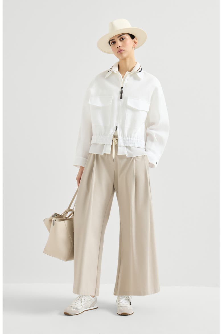 Couture interlock trousers, Alternate, color, Beige
