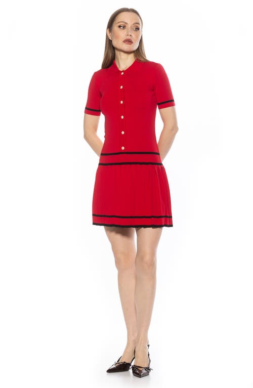 Alexia Admor Lucinda Short Sleeve Dress In Red