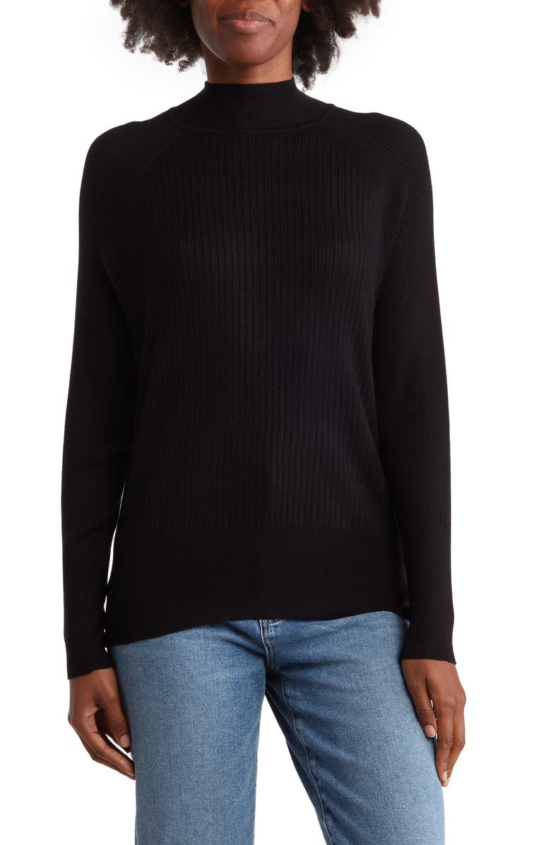 Jaclyn Smith Mock Neck Rib Sweater, Main, color,