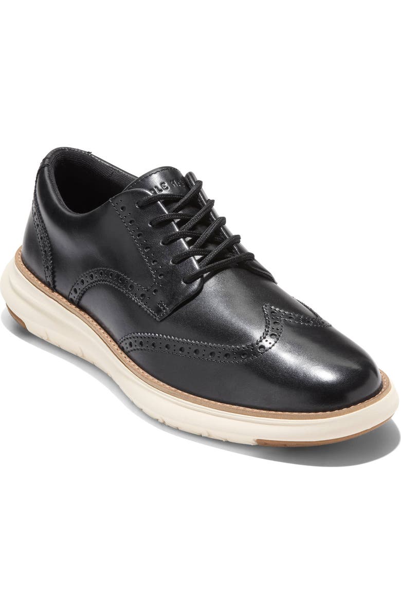 Cole Haan Grand Remix Wingtip Oxford Sneaker, Main, color, Black / Ivory