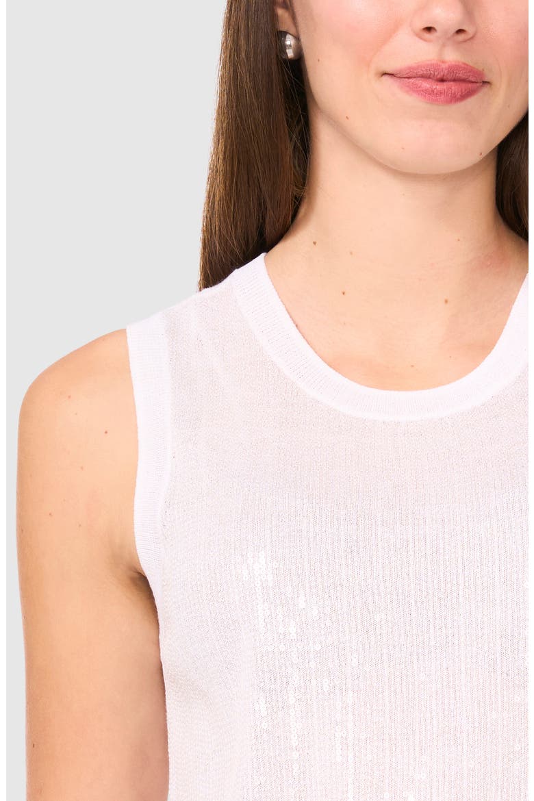 Sequin Detail Sleeveless Sweater, Alternate, color, BRIGHT WHITE